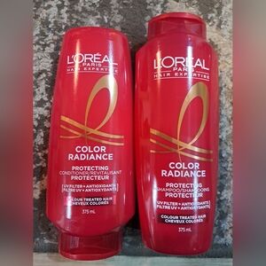 2 New L'Oreal Paris Hair Expertise Color Radiance Protecting Shampoo. 375ml